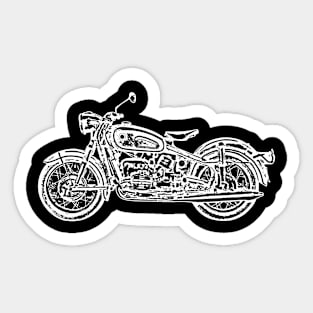 R50 Bike White Sketch Art Sticker